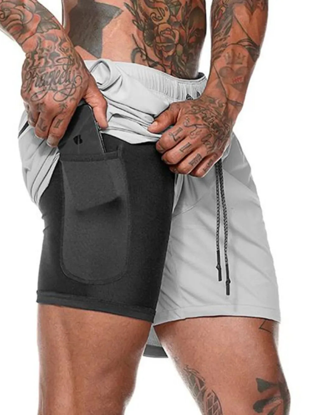 Pantalones Cortos Activos de Talla Grande para Hombre con Cintura Ajustable