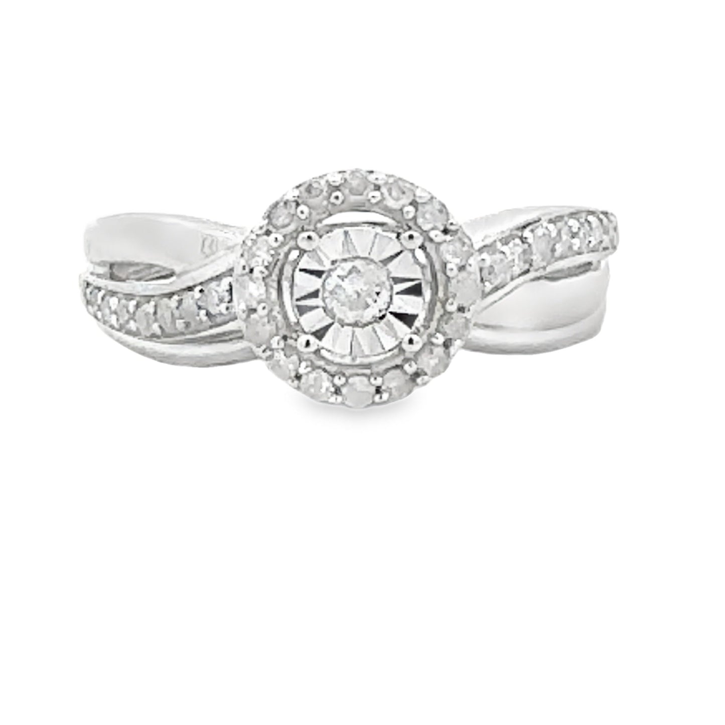 .25ct Diamond Engagement Ring Set in Sterling Silver