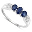 Bague de fiançailles en saphir bleu et diamant de 0,73 carat en or blanc 14K