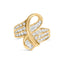 Anillo de cóctel con diamantes en canal de oro amarillo de 14K - Talla 7