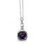Collier Pendentif en Argent Sterling .925 avec Améthyste et Diamant