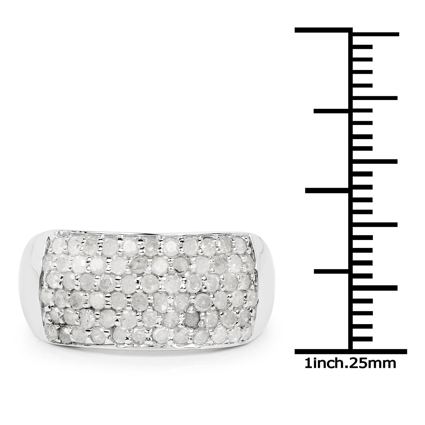 Anillo de Compromiso de Diamante Blanco Genuino de 1.21 Quilates en Plata de Ley