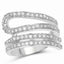0.83 Carat Genuine White Diamond Sterling Silver Engagement Ring