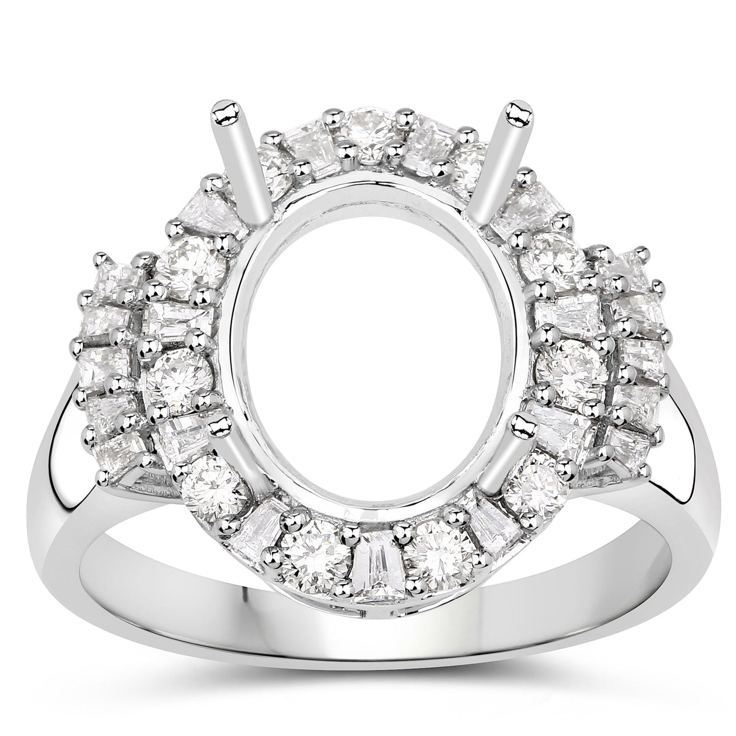 Anillo de Compromiso Semi Montura de Diamante Blanco de 0.83 Quilates en Oro Blanco de 14K