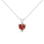 Collar de Diamante en Forma de Corazón Rosa de Oro Blanco de 14K Certificado por IGI
