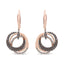 Boucles d'oreilles pendantes en or rose 14K avec diamants entrelacés