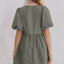 Elegant Ruched Puff Sleeve Mini Dress with Bow Detail