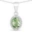 Pendentif en or blanc 14K avec tourmaline verte de 1,27 carat et diamants