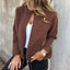 Woolen Lapel Tether Faux Pocket Suit Jacket