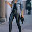 Black Faux Leather High Waist Leggings - Korvel