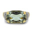 14K Yellow Gold Plated Green Amethyst & White Topaz Ring
