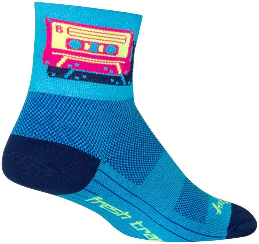 SockGuy Classic Mixtape Socks - Blue/Pink Large/X-Large