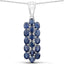 Conjunto de Joyería de Zafiro Azul Genuino de 10.40 Quilates en Plata de Ley