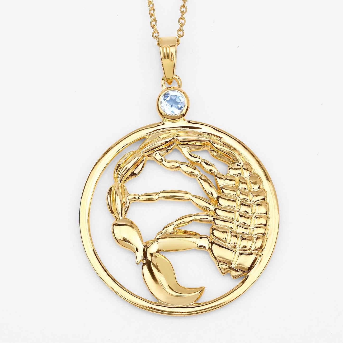 Pendentif en topaze bleue véritable de 0,32 carat en argent sterling