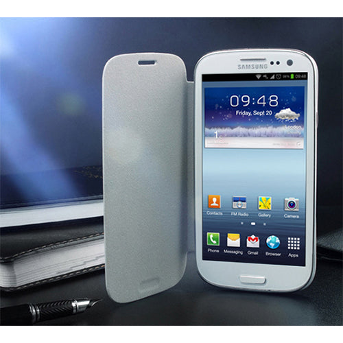 Premium White Flip Battery Cover Case for Samsung Galaxy S3 i9300