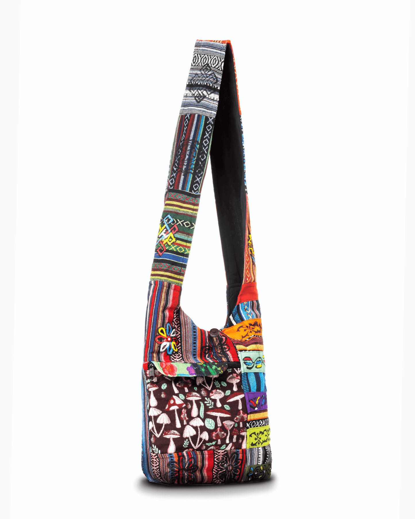 Sac hobo en patchwork à rayures tribales de la collection Kathmandu