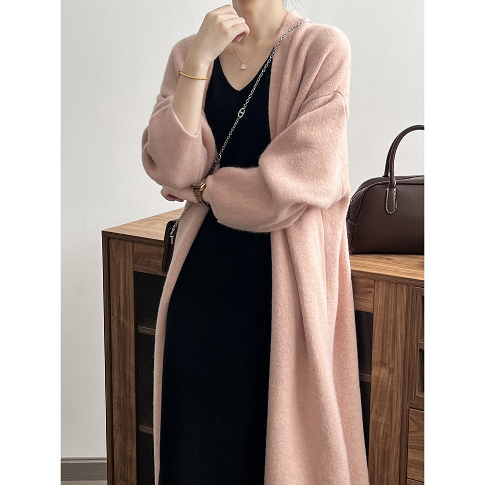 Cardigan en tricot à manches longues unies pour femmes