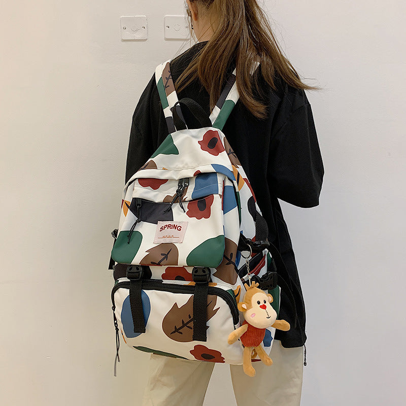 Mori Style Contrast Color Travel Backpack for Students