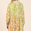Floral Button Detail Long Sleeve Shirt Dress for Women