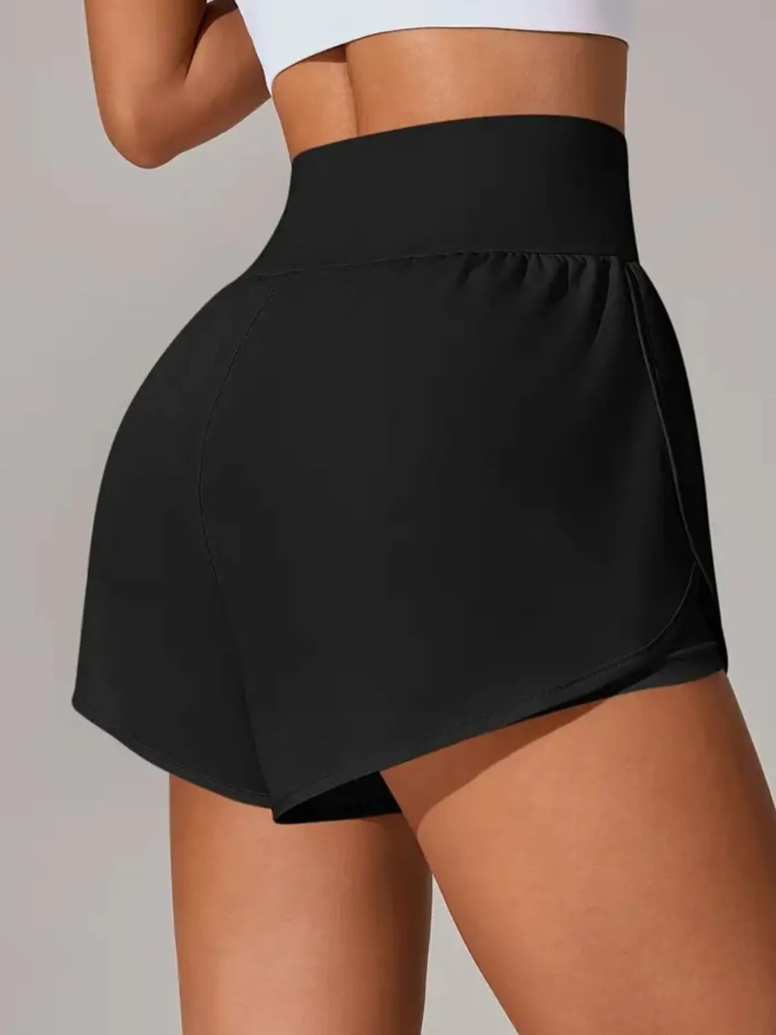 Shorts Actifs Taille Haute avec Poches