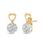 Boucles d'oreilles en diamant taille ronde en or jaune 14K