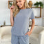 Double Take Full Size Texture T-Shirt and Shorts Set