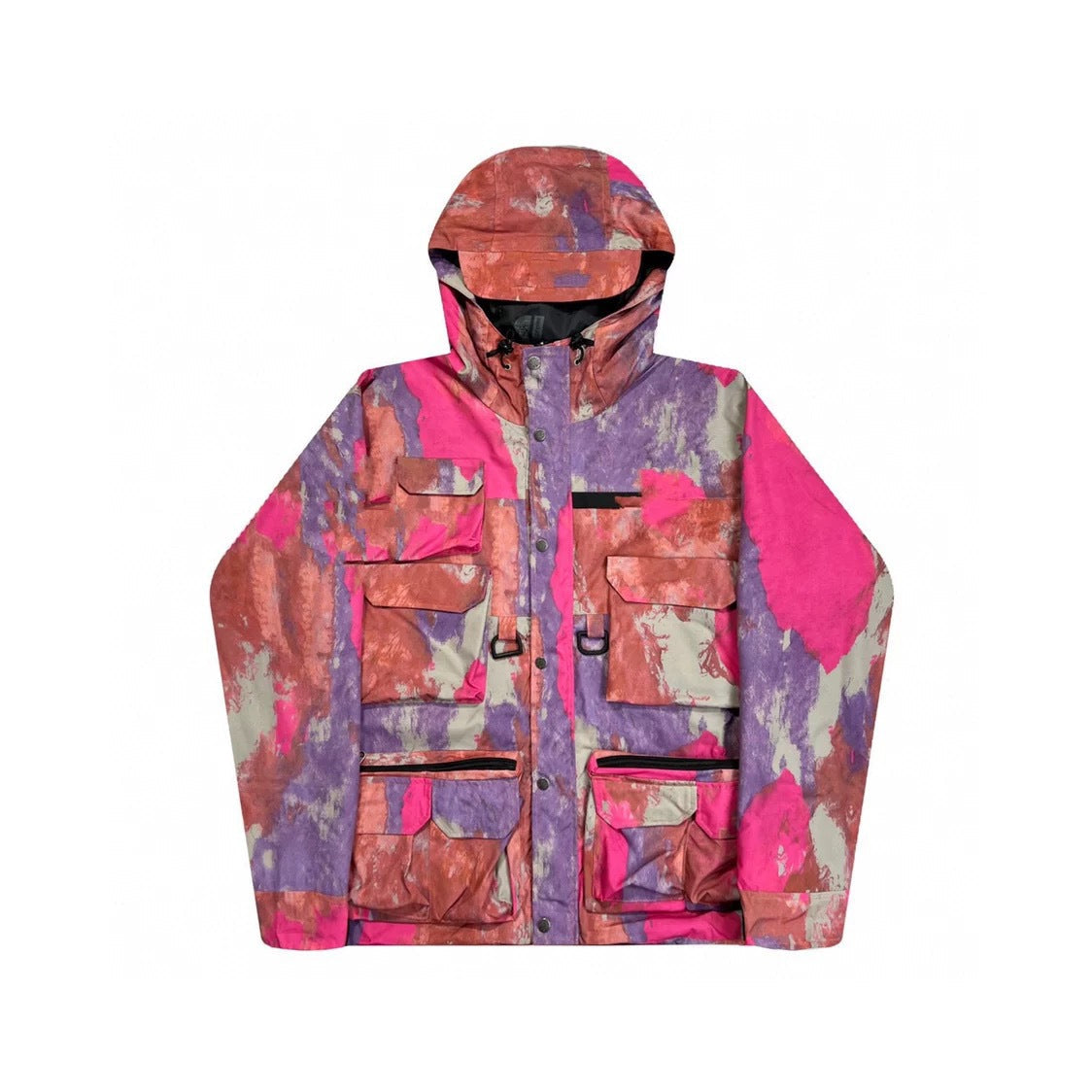 Chaqueta de Shell con Cuello Alto de Nylon con Costuras
