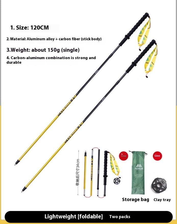 Premium Folding Carbon Trekking Poles for Outdoor Adventures