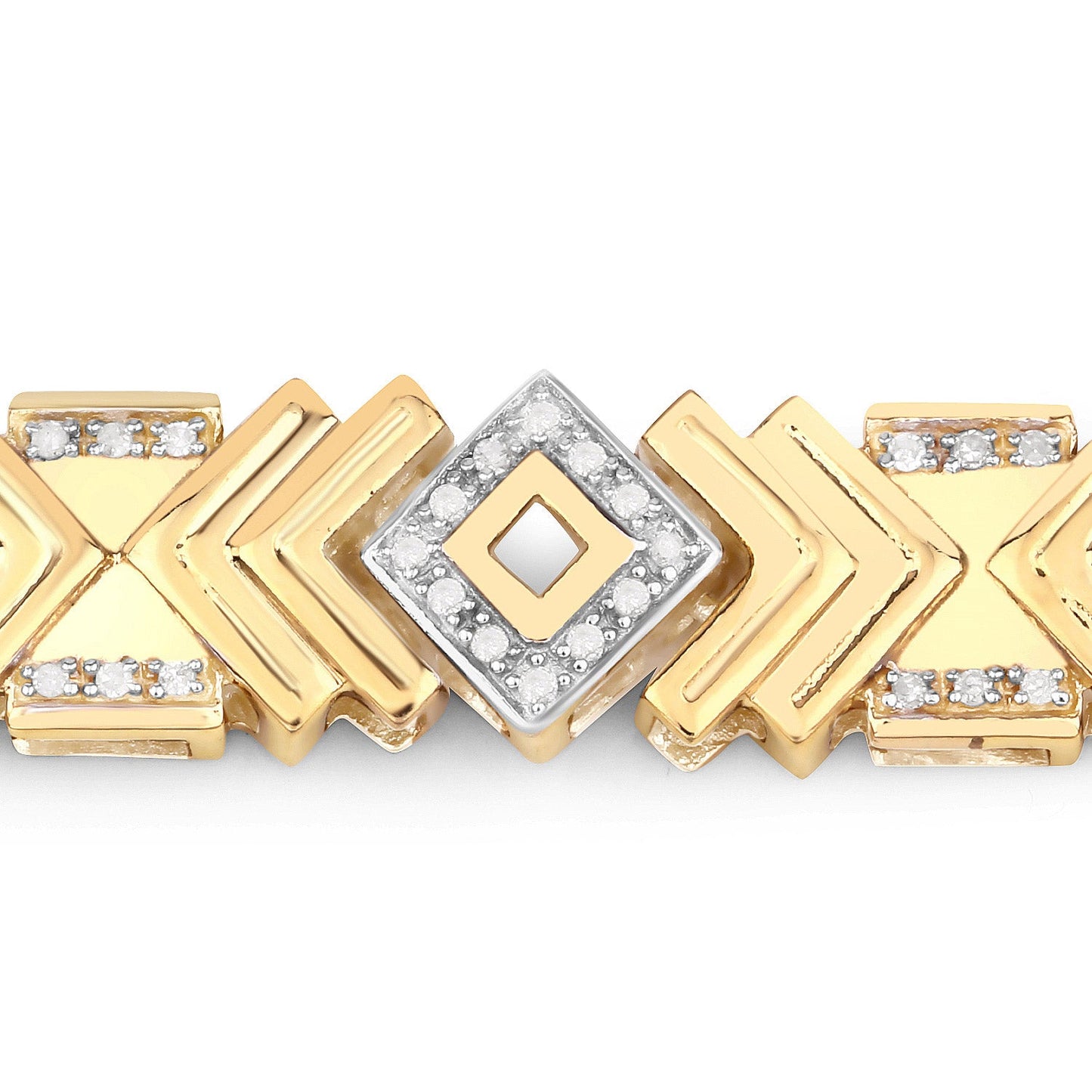 Bracelet en argent sterling avec diamant blanc véritable de 0,98 carat