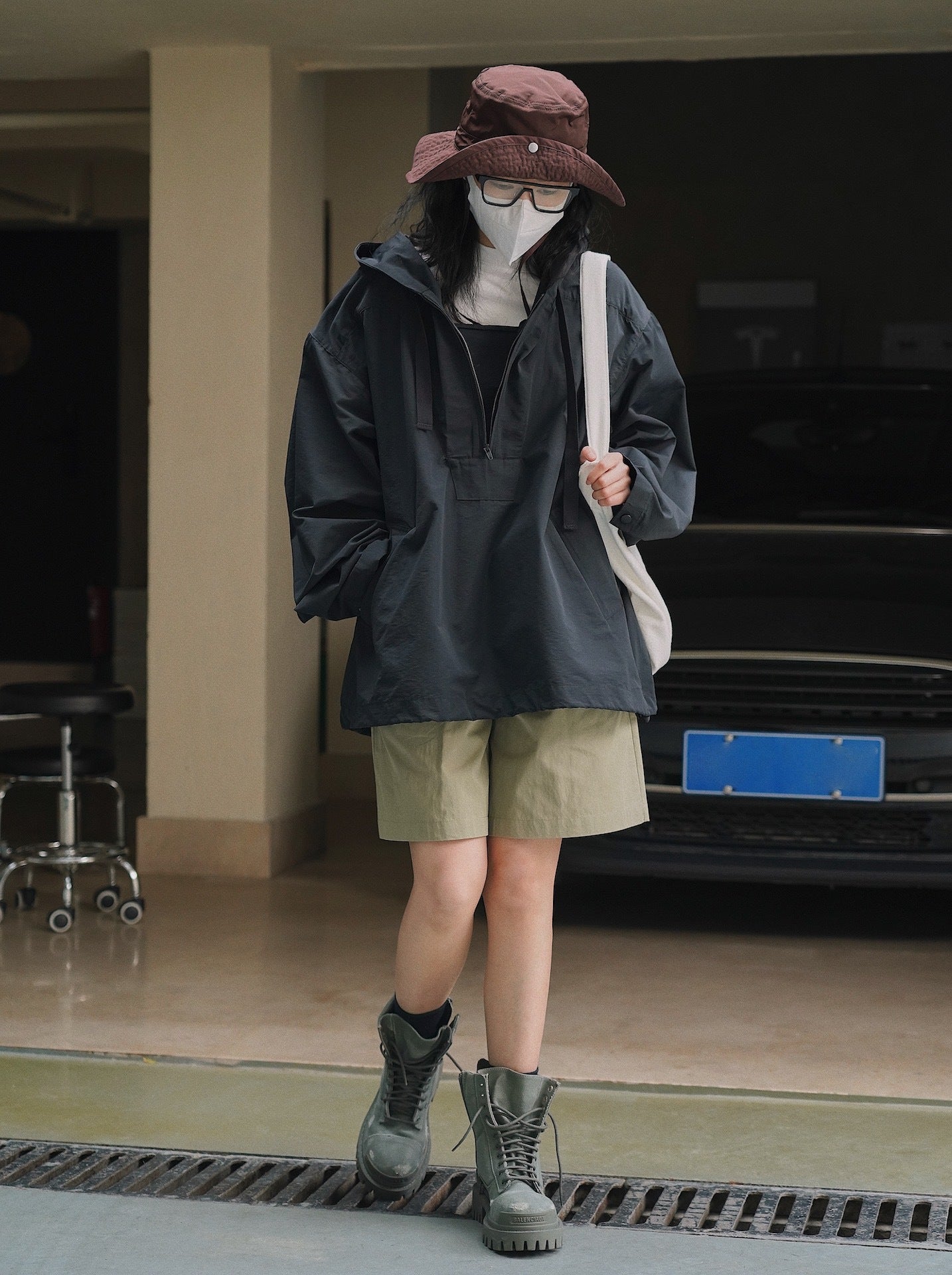 Korean Style Casual Hooded Windbreaker Jacket for Women