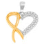 .925 Sterling Silver Two-Toned Diamond Pendant Necklace