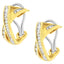 14K Yellow and White Gold Diamond Hoop Earrings