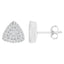 14K White Gold Trillion Shaped Diamond Stud Earrings