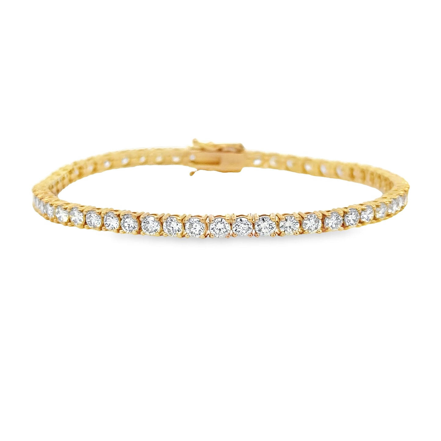 Bracelet de tennis en diamant naturel de 5,50 ct en or jaune 18KT