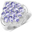 Anillo de Plata Esterlina con Tanzanita y Topacio Blanco de 2.41 Quilates