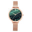 Montre Quartz Casual Femme en Or Rose avec Bracelet en Maille