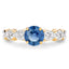 1.27 Carat Blue Sapphire and Diamond 14K Yellow Gold Engagement Ring