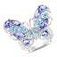 Bague en Tanzanite et Topaze Bleue Suisse de 3,60 Carats