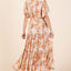 Vestido de Verano Floral con Cintura Ajustable y Mangas de Volante en Capas