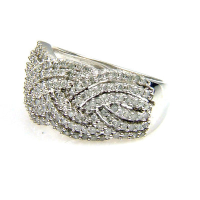 Bague en diamant naturel de 1,00 ct en or blanc 10KT