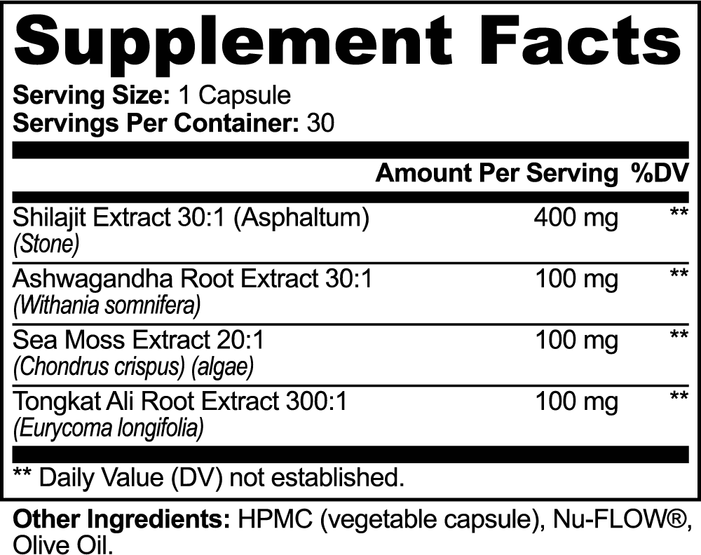 Complejo Adaptógeno de Shilajit - Suplemento Herbal Premium