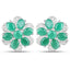 Conjunto de Joyería de Esmeralda y Topacio Blanco de 7.84 Quilates en Plata de Ley