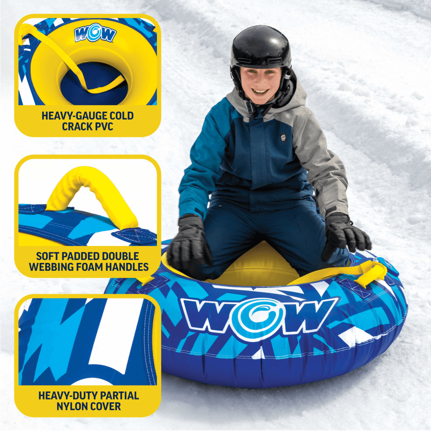 Tuyau de neige WOW Sports Surge avec fond en toile