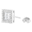 Pendientes de diamantes en oro blanco de 14 quilates con forma redonda y baguette