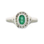 Natural .60ct Emerald Diamond Ring in 10KT White Gold