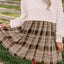 Vintage Plaid Round Neck Long Sleeve Mini Dress Cozy & Stylish Dress Retro Design Dress For Party - Korvel