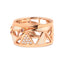Bague Cigare en Or Rose 14K avec Diamants et Tourmaline Rose