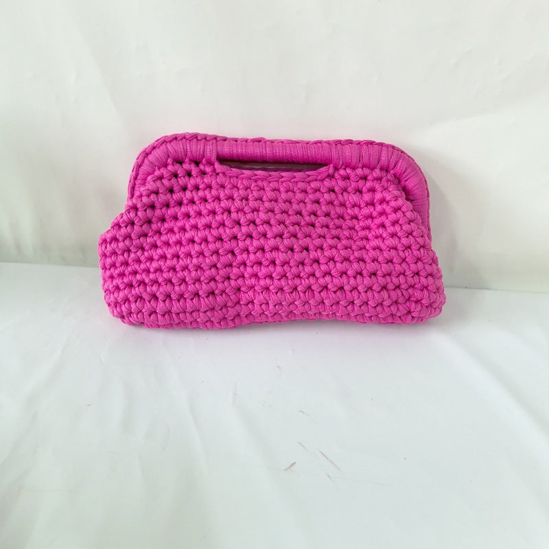 Women's Hand-Crocheted Dumpling Clutch Bag