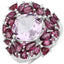 Bague en argent sterling avec améthyste rose et rhodolite de 8,19 carats