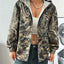 Chaqueta de Manga Larga Suelta de Camuflaje para Mujeres en Otoño